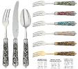 Salad serving fork in sterling silver - Ercuis