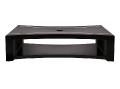 Raisins curved coffee table clear and black lacquered and black glass top - Lalique