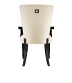 Masque de femme contemporary chair in numbered edition, clear crystal, black lacquered and ivory silk, chair with arms - Lalique
