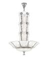 Ginkgo chandelier in clear crystal, shiny nickel finish - Lalique