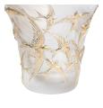 Hirondelles flared vase clear and gold stamped - Lalique