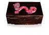 Dragon cigars box in limited edition (88 pieces), natural ebony with red crystal, 100 cigars red - Lalique