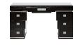 Raisins dressing table in numbered edition, clear crystal and black lacquered - Lalique
