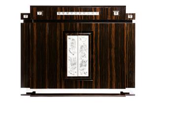 Merles et raisins bar in numbered edition, clear crystal and natural ebony natural ebony - Lalique
