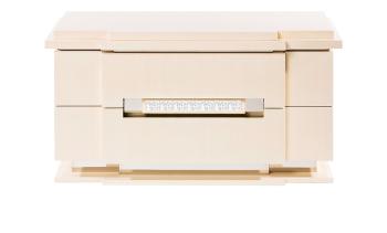 Masque de femme bedside table in numbered edition, clear crystal and ivory ash, large size - Lalique