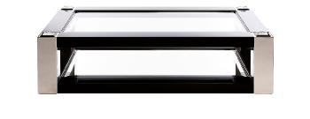 Masque de femme coffee table in numbered edition, clear crystal, black lacquered and polished steel - Lalique