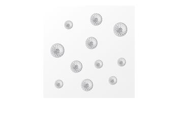 Dahlia interior panel in clear crystal, mirrored satin finish glass, medium size - Lalique