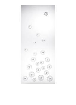 Dahlia interior panel in clear crystal, mirrored satin finish glass, large size - Lalique