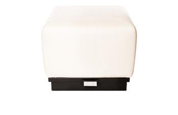 Raisins ottoman in numbered edition, clear crystal, black lacquered and ivory silk, small size - Lalique