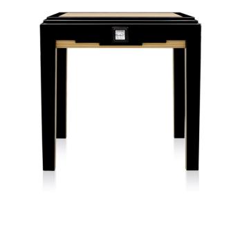 Masque de femme side table in numbered edition, clear crystal, black lacquered and ivory ash, large size - Lalique