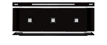 Masque de femme sideboard in numbered edition, clear crystal and black lacquered - Lalique