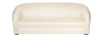 Raisins classic sofa in numbered edition, clear crystal and ivory silk, large size - Lalique