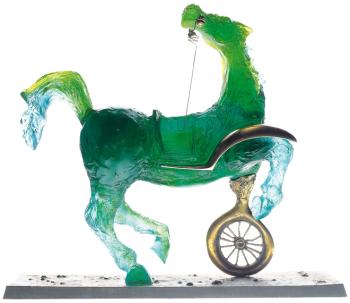 Débris d'une automobile green - Daum