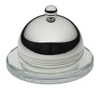 Glass individual butter dish with cover in silver plated - Ercuis