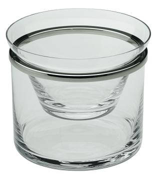 Caviar cup with rim in silver plated - Ercuis