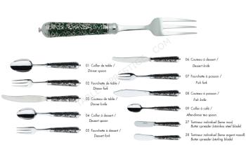 Fish fork in sterling silver - Ercuis