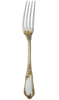 Fish fork in sterling silver and gilding - Ercuis