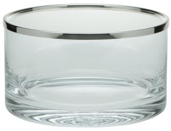 Straight glass bowl with rim in silver plated - Ercuis