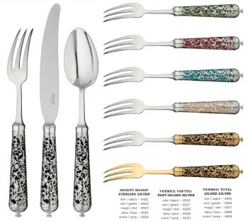 Serving fork in sterling silver - Ercuis