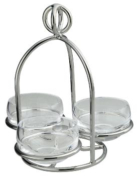 Snack server 3 small dishes in silver plated - Ercuis