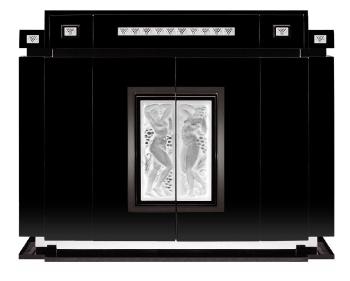 Femme bras lev&eacute;s bar Black Ebony and Clear crystal - Lalique