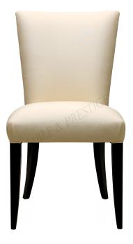 Masque de femme classic dinning chair, no arm Black lacquered &amp; ivory silk and Clear crystal - Lalique