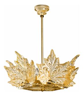 Champs-élysées chandelier in gold luster crystal, gilded finish (1 tier) - Lalique