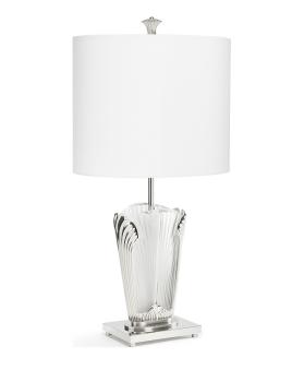 Ginkgo lamp in clear crystal, shiny and brushed nickel finish - Lalique